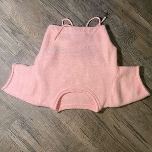 Pink knit crop top